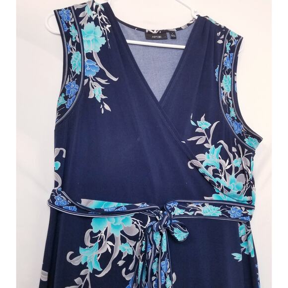 Apt 9 Beautiful Sundress Crossover Bust 3 Pleats Each Shoulder A-Line Style Sz L - Picture 2 of 7